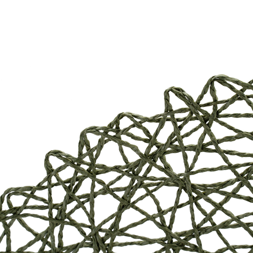 Spinweave Round Green Paper Handmade Placemat - Semi-Disposable - 15" x 15" - 6 count box