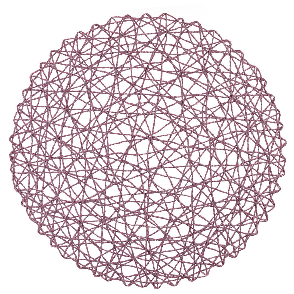 Spinweave Round Pink Paper Handmade Placemat - Semi-Disposable - 15" x 15" - 6 count box