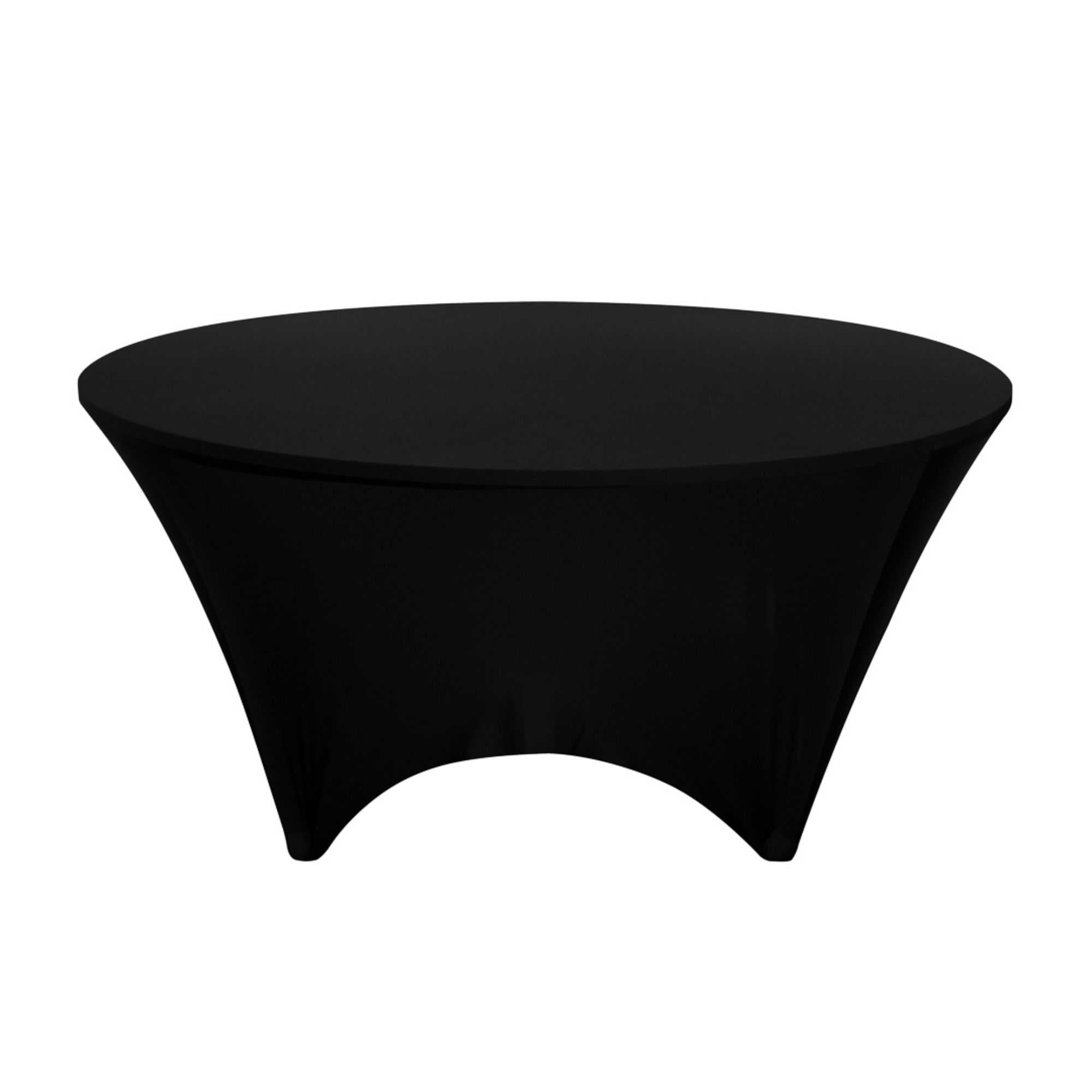 Table Tek Round Black Spandex Table Cover - Contour Cut - 72" - 1 count box