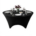 Table Tek Round Black Spandex Table Cover - Contour Cut - 72" - 10 count box
