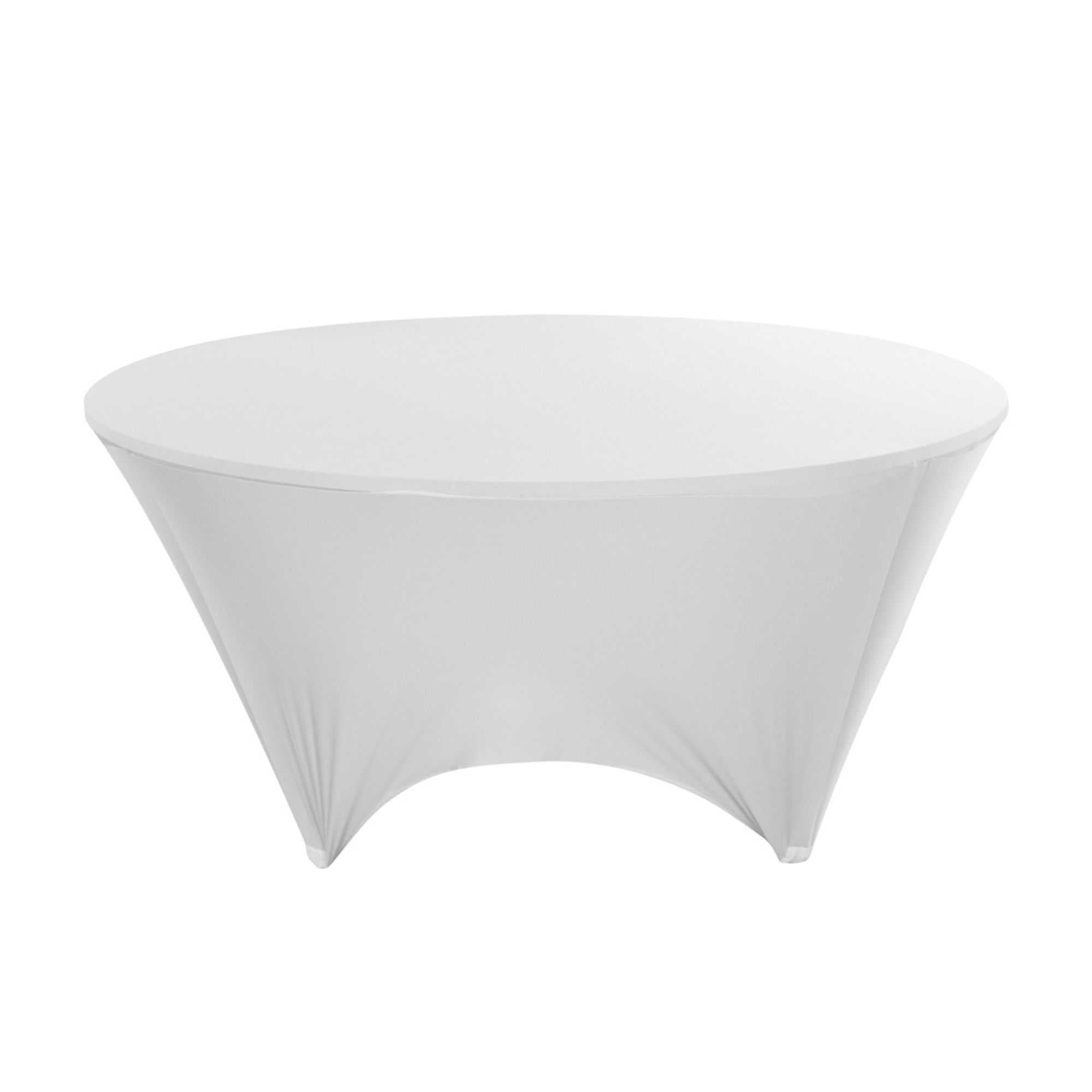 Table Tek Round White Spandex Table Cover - Contour Cut - 72" - 1 count box