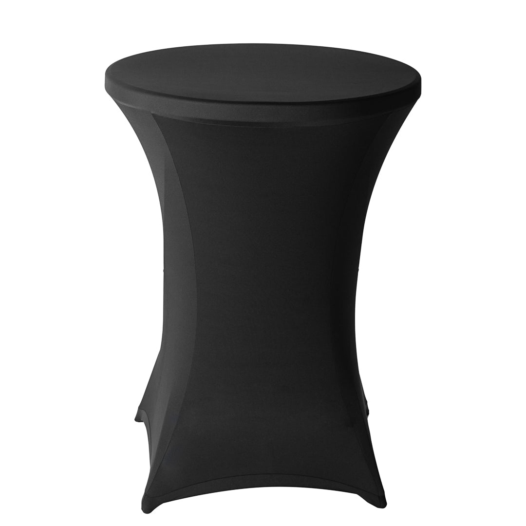 Table Tek Round Black Spandex Table Cover - Bar Height - 32" - 1 count box