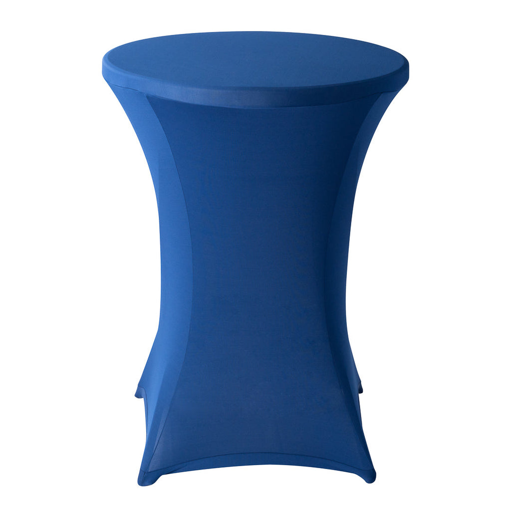 Table Tek Round Blue Spandex Table Cover - Bar Height - 32" - 1 count box