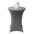 Table Tek Round Charcoal Gray Spandex Table Cover - Bar Height - 32" - 1 count box