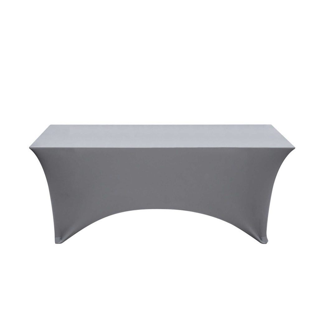 Table Tek Rectangle Charcoal Gray Spandex Table Cover - Contour Cut - 72" x 30" - 1 count box