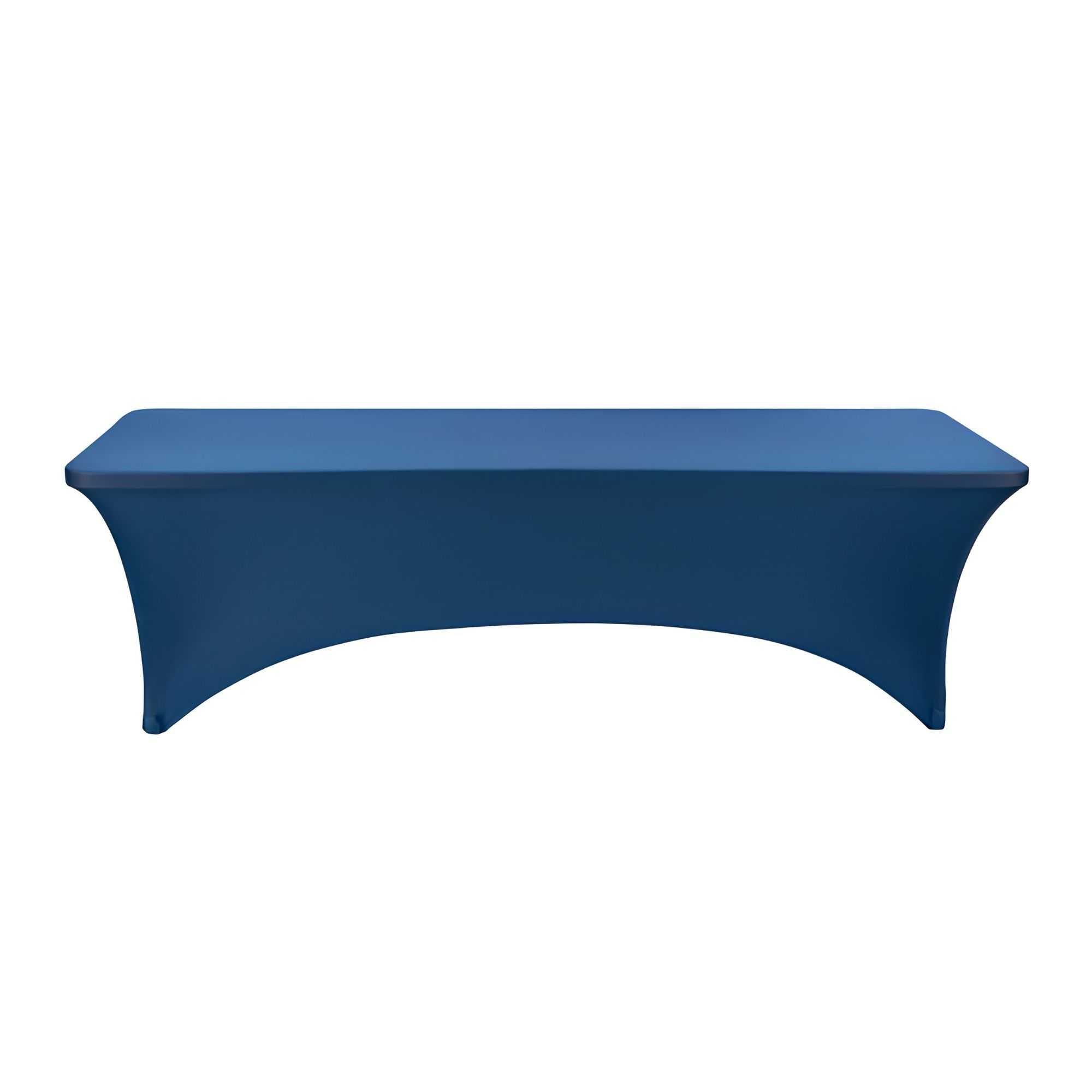 Table Tek Rectangle Blue Spandex Table Cover - Contour Cut - 96" x 30" - 1 count box