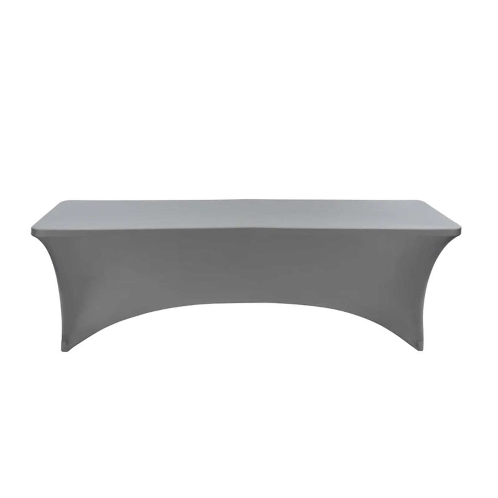Table Tek Rectangle Charcoal Gray Spandex Table Cover - Contour Cut - 96" x 30" - 1 count box