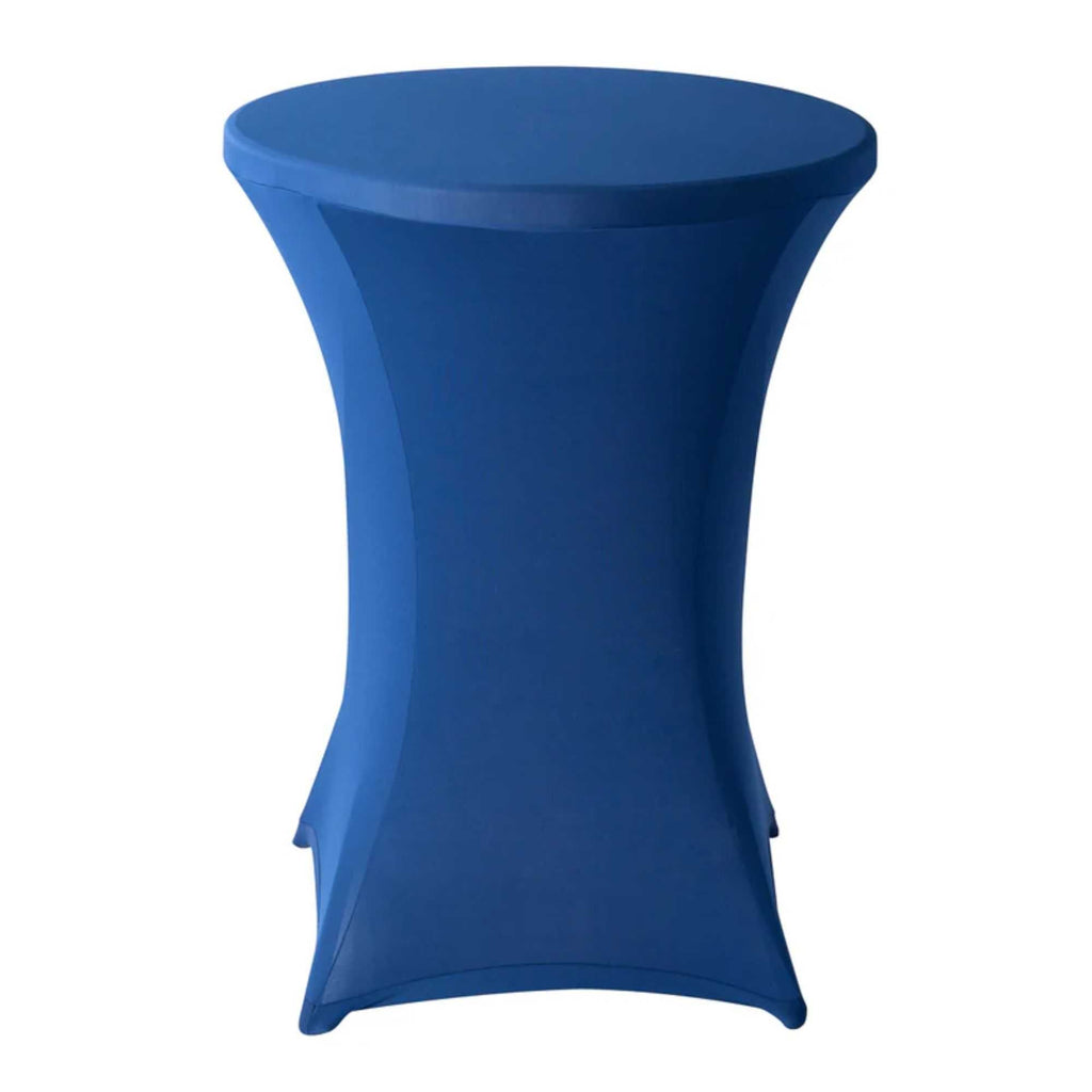 Table Tek Round Blue Spandex Table Cover - Bar Height - 36" - 1 count box