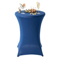Table Tek Round Blue Spandex Table Cover - Bar Height - 36" - 1 count box