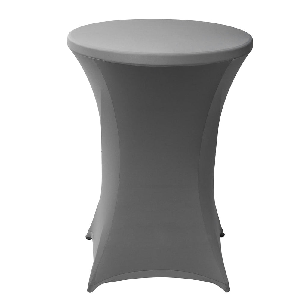 Table Tek Round Gray Spandex Table Cover - Bar Height - 36" - 1 count box