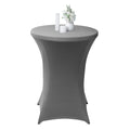 Table Tek Round Gray Spandex Table Cover - Bar Height - 36" - 1 count box