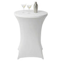 Table Tek Round White Spandex Table Cover - Bar Height - 36" - 1 count box
