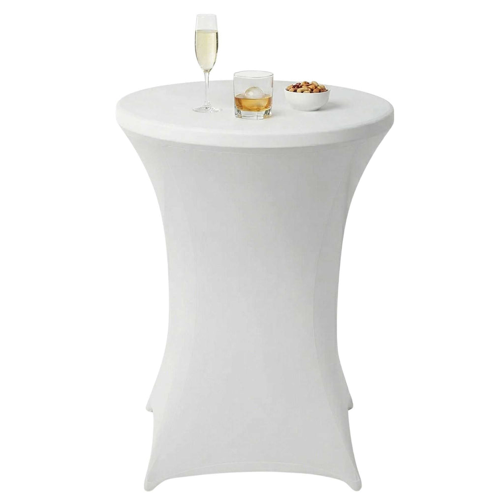 Table Tek Round White Spandex Table Cover - Bar Height - 36" - 1 count box