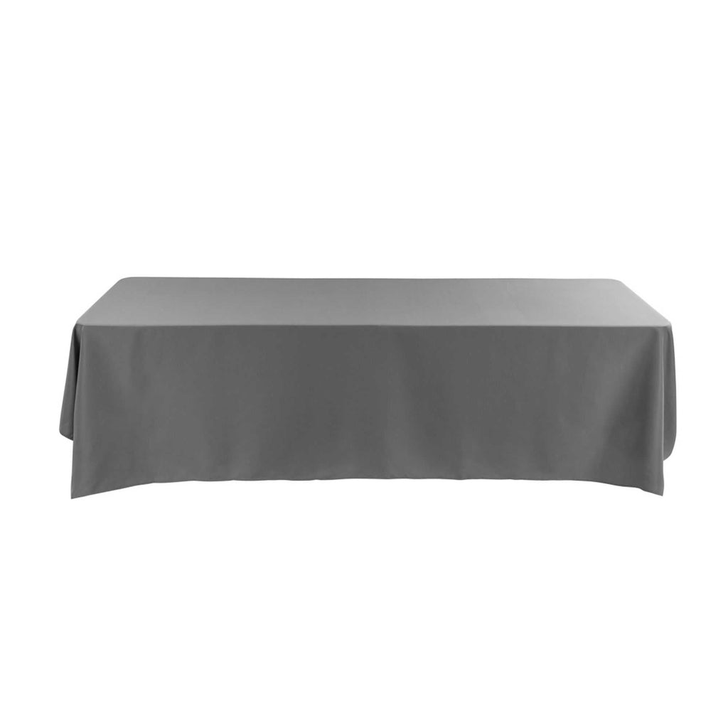 Table Tek Rectangle Gray Polyester Cloth Table Cover - Hemmed - 90" x 132" - 1 count box