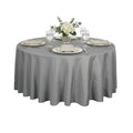 Table Tek Round Gray Polyester Cloth Table Cover - Hemmed - 120" - 10 count box