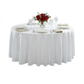 Table Tek Round White Polyester Cloth Table Cover - Hemmed - 120" - 1 count box