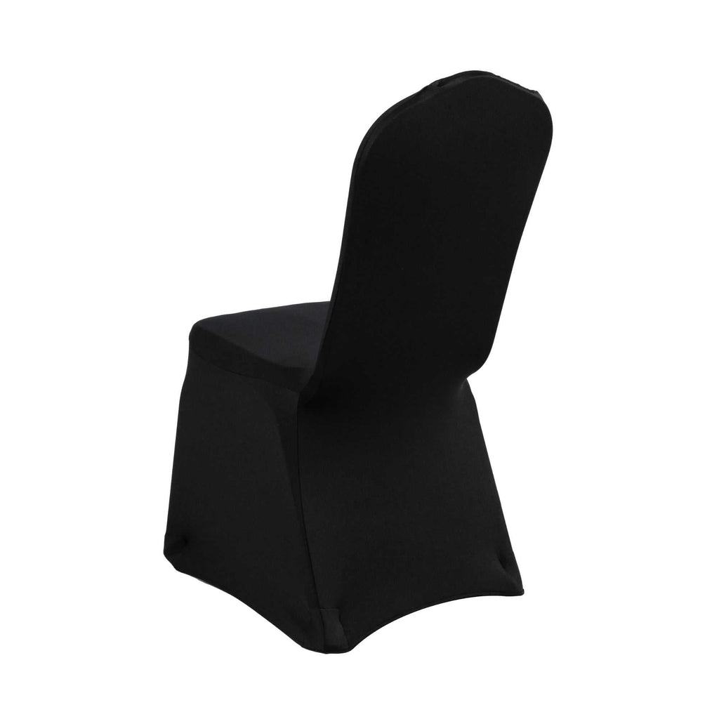 Table Tek Black Spandex Banquet Chair Cover - Universal, Stretch - 10 count box