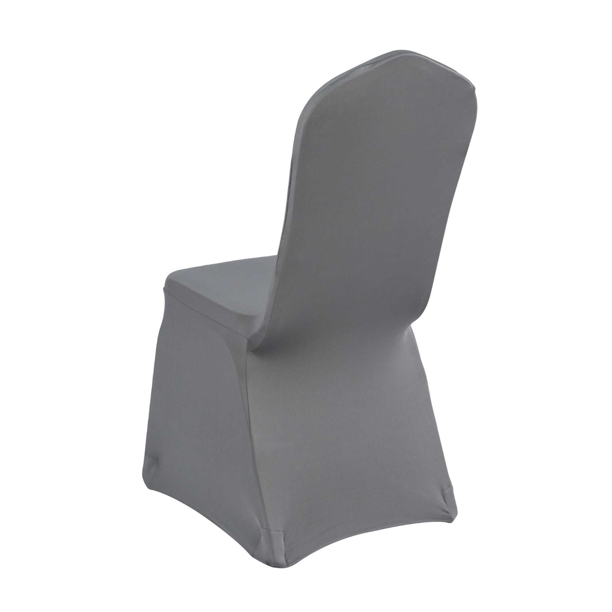Table Tek Gray Spandex Banquet Chair Cover - Universal, Stretch - 10 count box