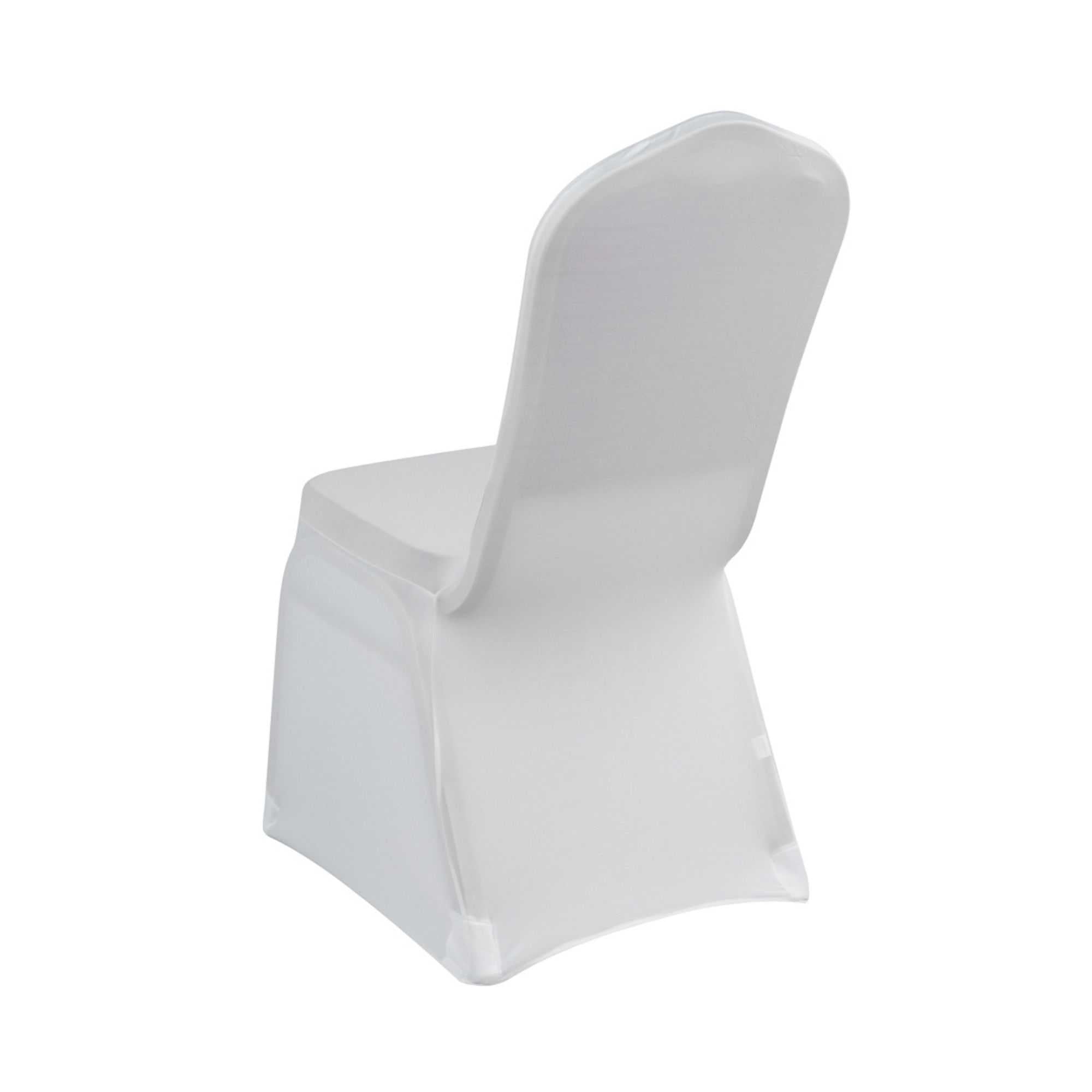 Table Tek White Spandex Banquet Chair Cover - Universal, Stretch - 1 count box