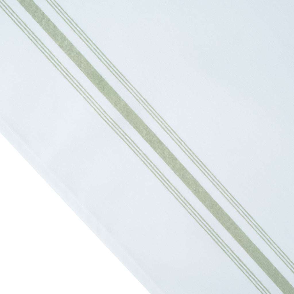 Luxenap White Woven Cloth Bistro Napkin - Lime Green Stripe - 18 1/2" x 22 3/4" - 10 count box