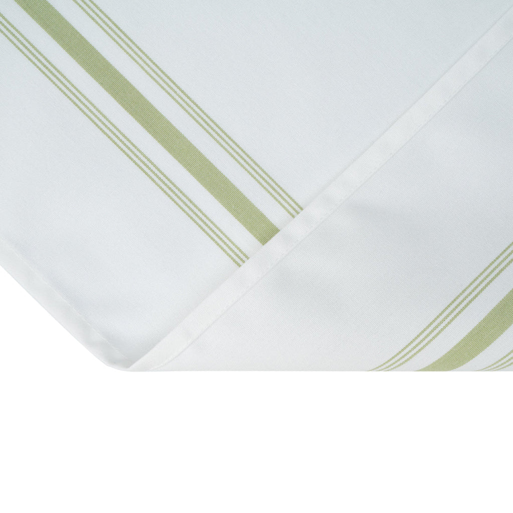 Luxenap White Woven Cloth Bistro Napkin - Lime Green Stripe - 18 1/2" x 22 3/4" - 10 count box
