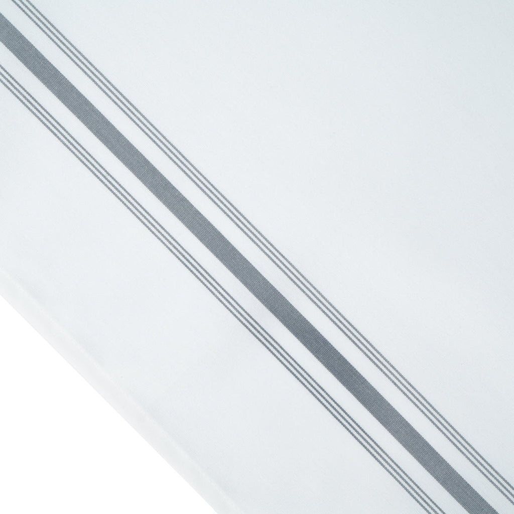 Luxenap White Woven Cloth Bistro Napkin - Gray Stripe - 18 1/2" x 22 3/4" - 10 count box