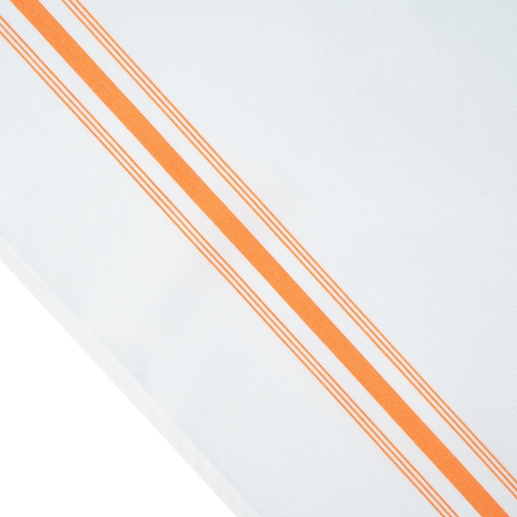 Luxenap White Woven Cloth Bistro Napkin - Orange Stripe - 18 1/2" x 22 3/4" - 10 count box