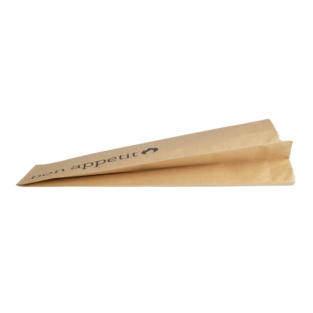 Bag Tek Kraft Paper Printed Foil Bag - 1/2 Gallon, Bon Appetit - 6 1/2" x 4 1/4" x 14 1/2" - 100 count box