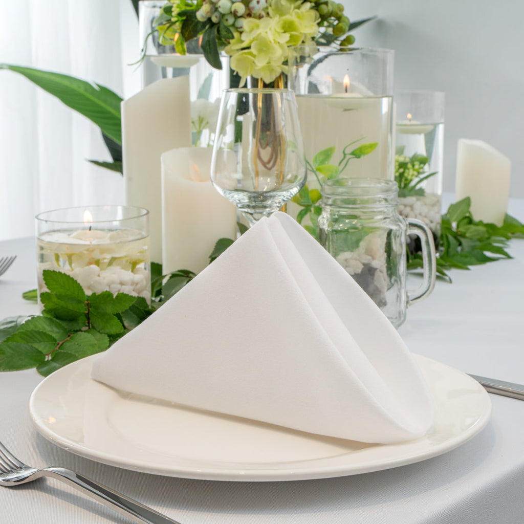 Luxenap White 100% Polyester Cloth Napkin - 20" x 20" - 10 count box