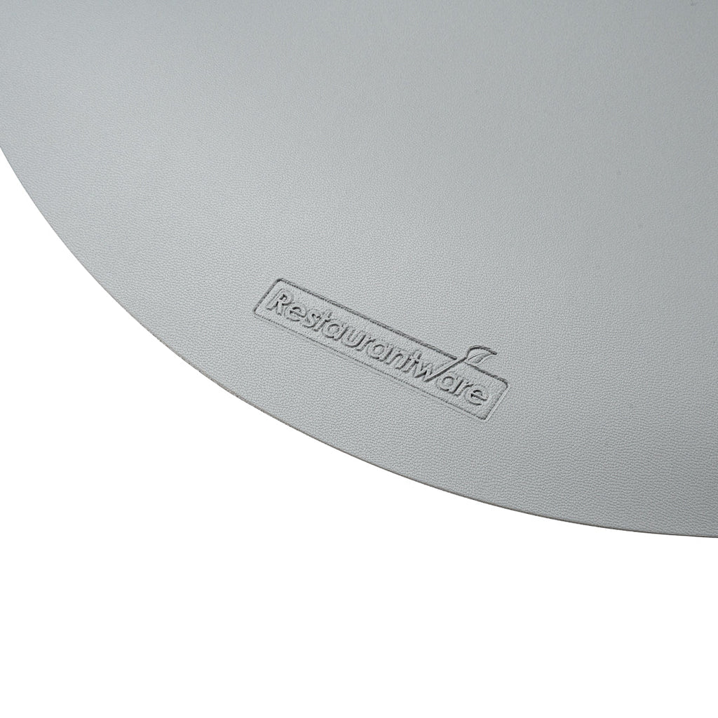 Chef 101 Round Gray Vinyl Placemat - Embossed - 15" x 15" - 6 count box