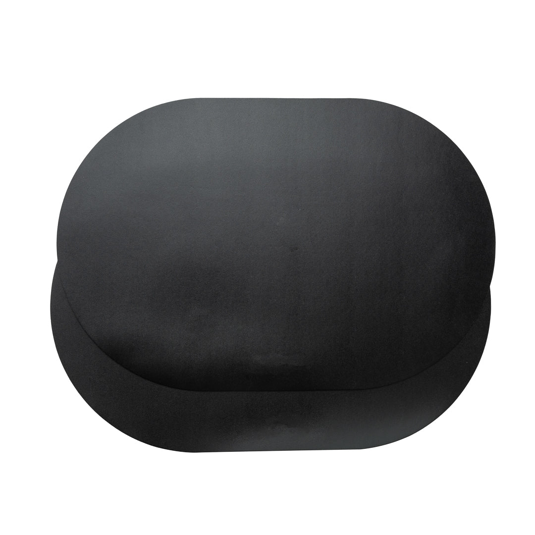 Chef 101 Oval Black Vinyl Placemat - Embossed - 17 3/4" x 12" - 6 count box