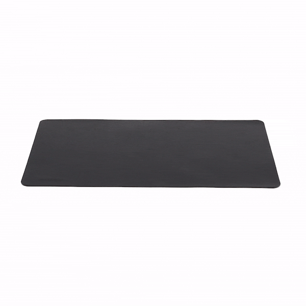 Chef 101 Rectangle Black Vinyl Placemat - Embossed - 17 3/4" x 12" - 6 count box