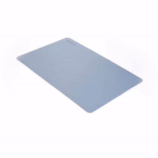 Chef 101 Rectangle Light Blue Vinyl Placemat - Embossed - 17 3/4" x 12" - 6 count box
