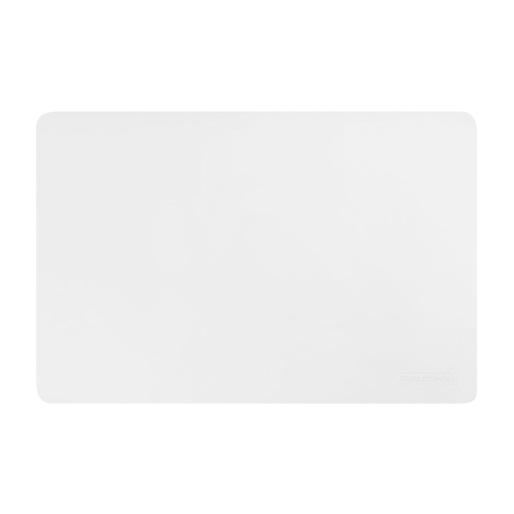 Chef 101 Rectangle White Vinyl Placemat - Embossed - 17 3/4" x 12" - 6 count box