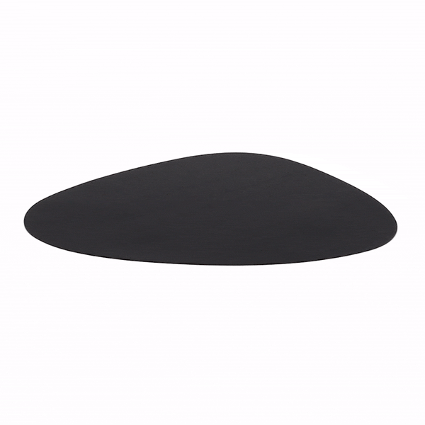 Chef 101 Egg-Shaped Black Vinyl Placemat - Embossed - 16" x 12" - 6 count box