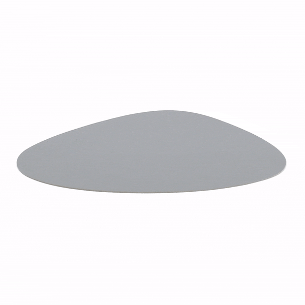 Chef 101 Egg-Shaped Gray Vinyl Placemat - Embossed - 16" x 12" - 6 count box