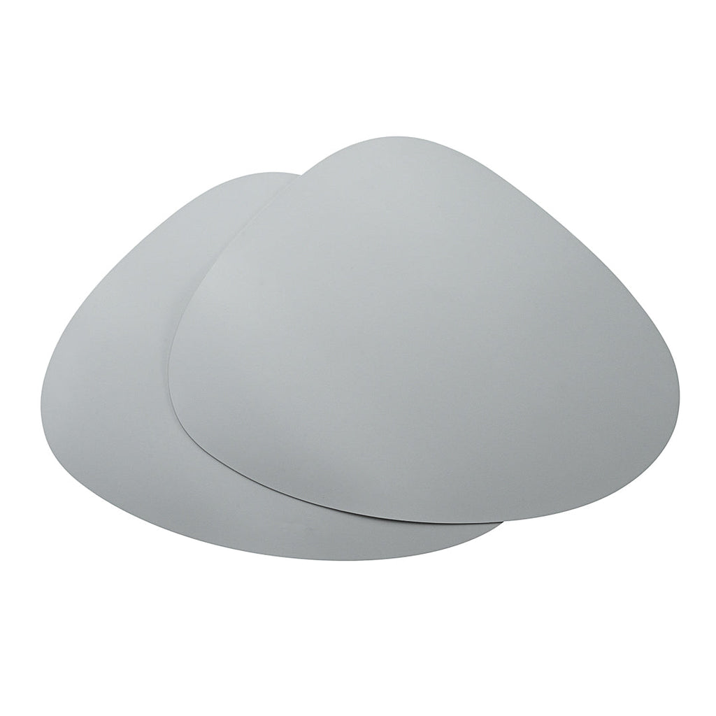 Chef 101 Egg-Shaped Gray Vinyl Placemat - Embossed - 16" x 12" - 6 count box