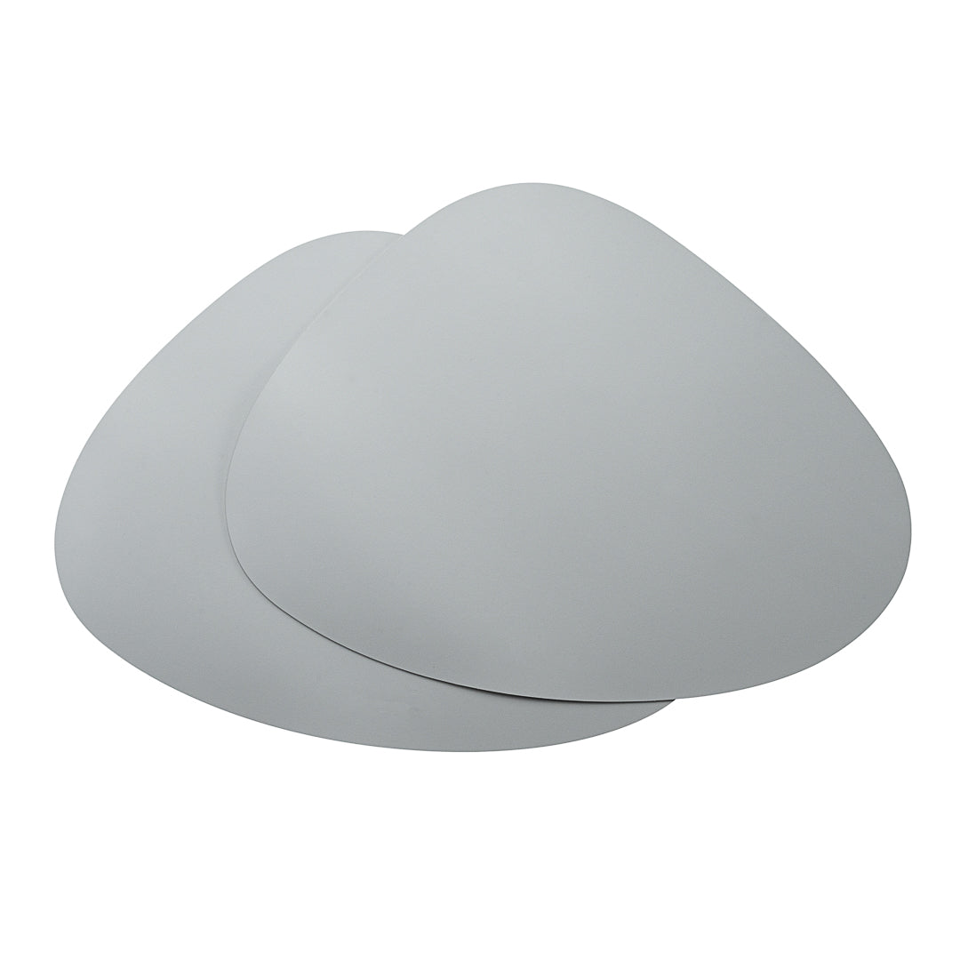 Chef 101 Egg-Shaped Gray Vinyl Placemat - Embossed - 16" x 12" - 6 count box