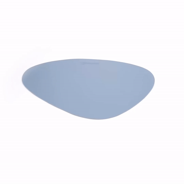 Chef 101 Egg-Shaped Light Blue Vinyl Placemat - Embossed - 16" x 12" - 6 count box