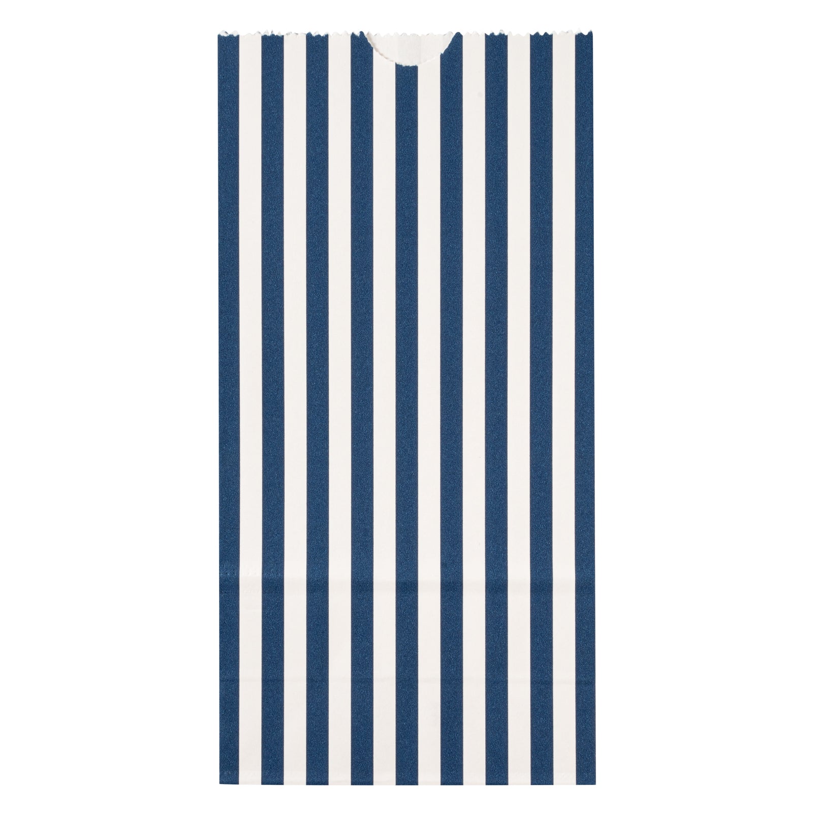 Bag Tek Blue and White Stripe Paper Bag - 2 lb - 4 1/4" x 2 1/4" x 8 1/2" - 100 count box