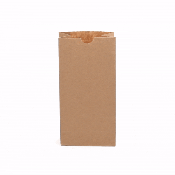 Bag Tek Kraft Paper Bag - 2 lb - 4 1/4" x 2 1/4" x 8 1/2" - 100 count box
