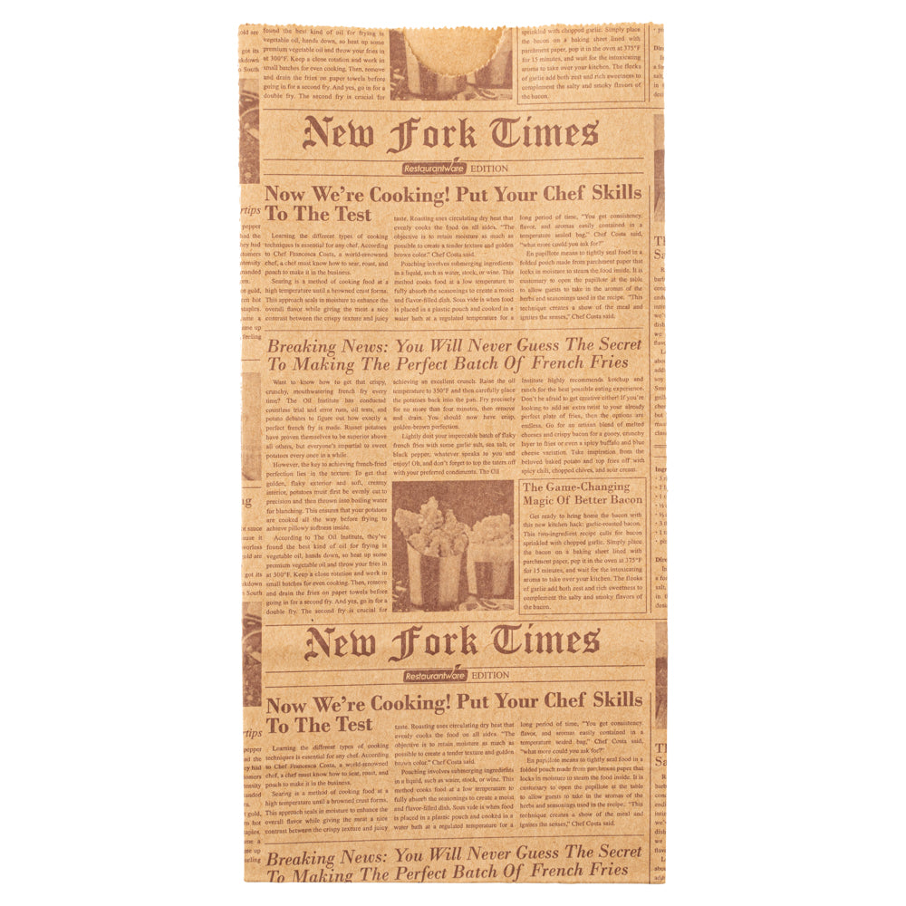 Bag Tek Kraft Newsprint Paper Bag - 2 lb - 4 1/4" x 2 1/4" x 8 3/4" - 100 count box