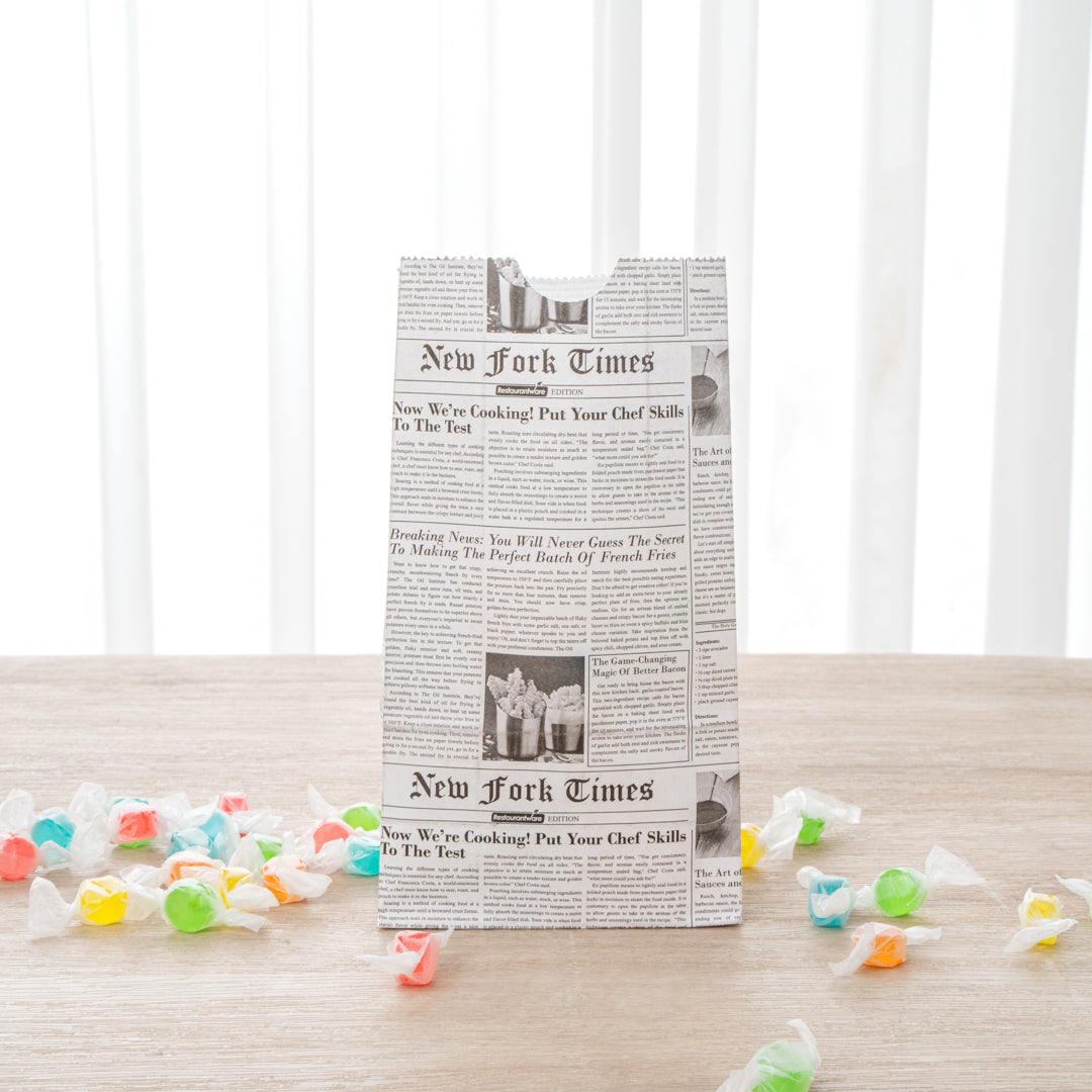 Bag Tek Newsprint Paper Bag - 2 lb - 4 1/4" x 2 1/4" x 8 1/2" - 100 count box