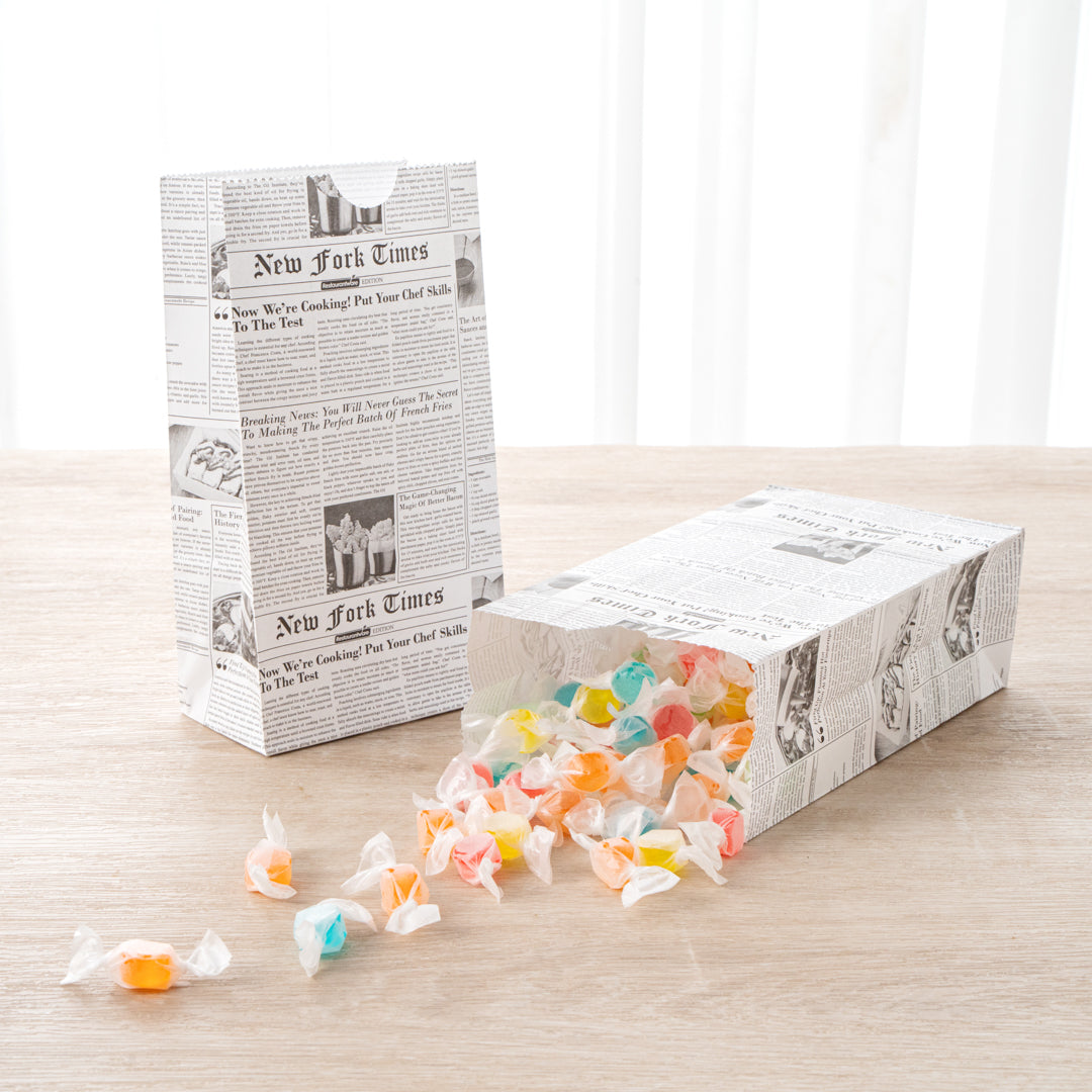 Bag Tek Newsprint Paper Bag - 2 lb - 4 1/4" x 2 1/4" x 8 1/2" - 100 count box