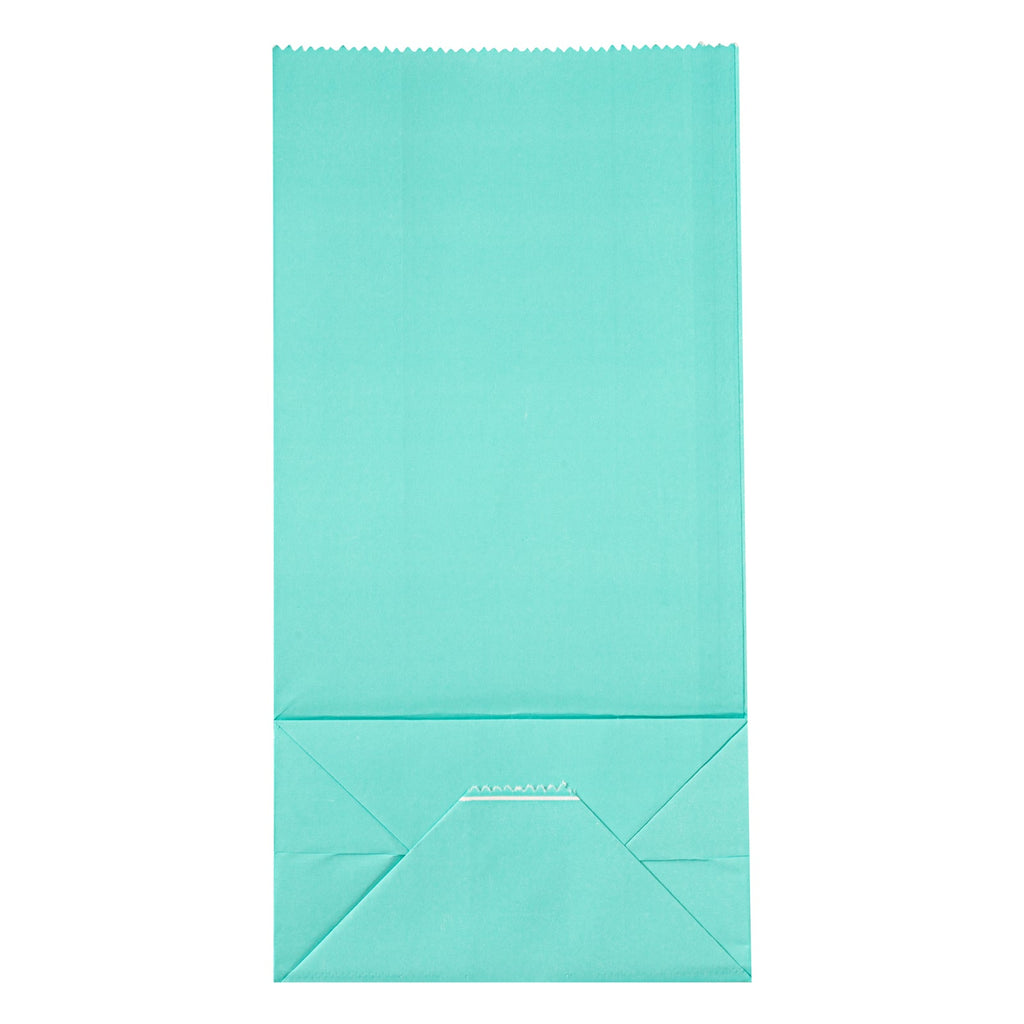 Bag Tek Turquoise Paper Bag - 2 lb - 4 1/4" x 2 1/4" x 8 1/2" - 100 count box