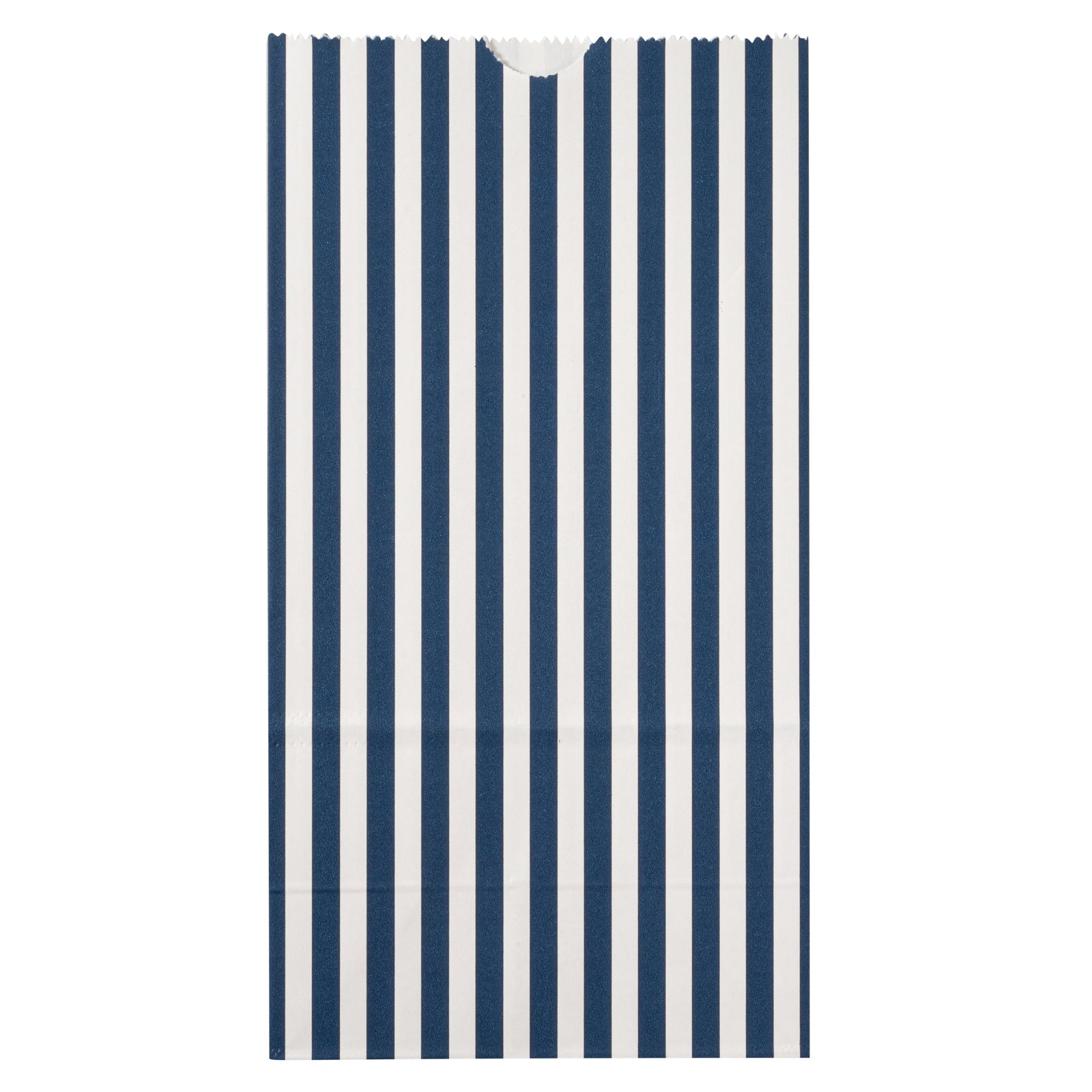 Bag Tek Blue and White Stripe Paper Bag - 4 lb - 5" x 3 1/4" x 9 1/2" - 100 count box
