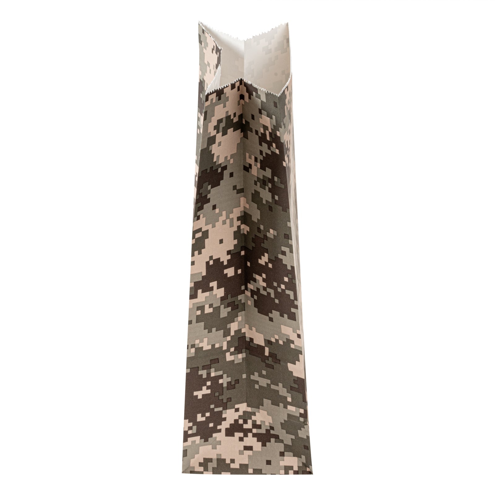 Bag Tek Camouflage Paper Bag - 4 lb - 5" x 3 1/4" x 9 1/2" - 100 count box