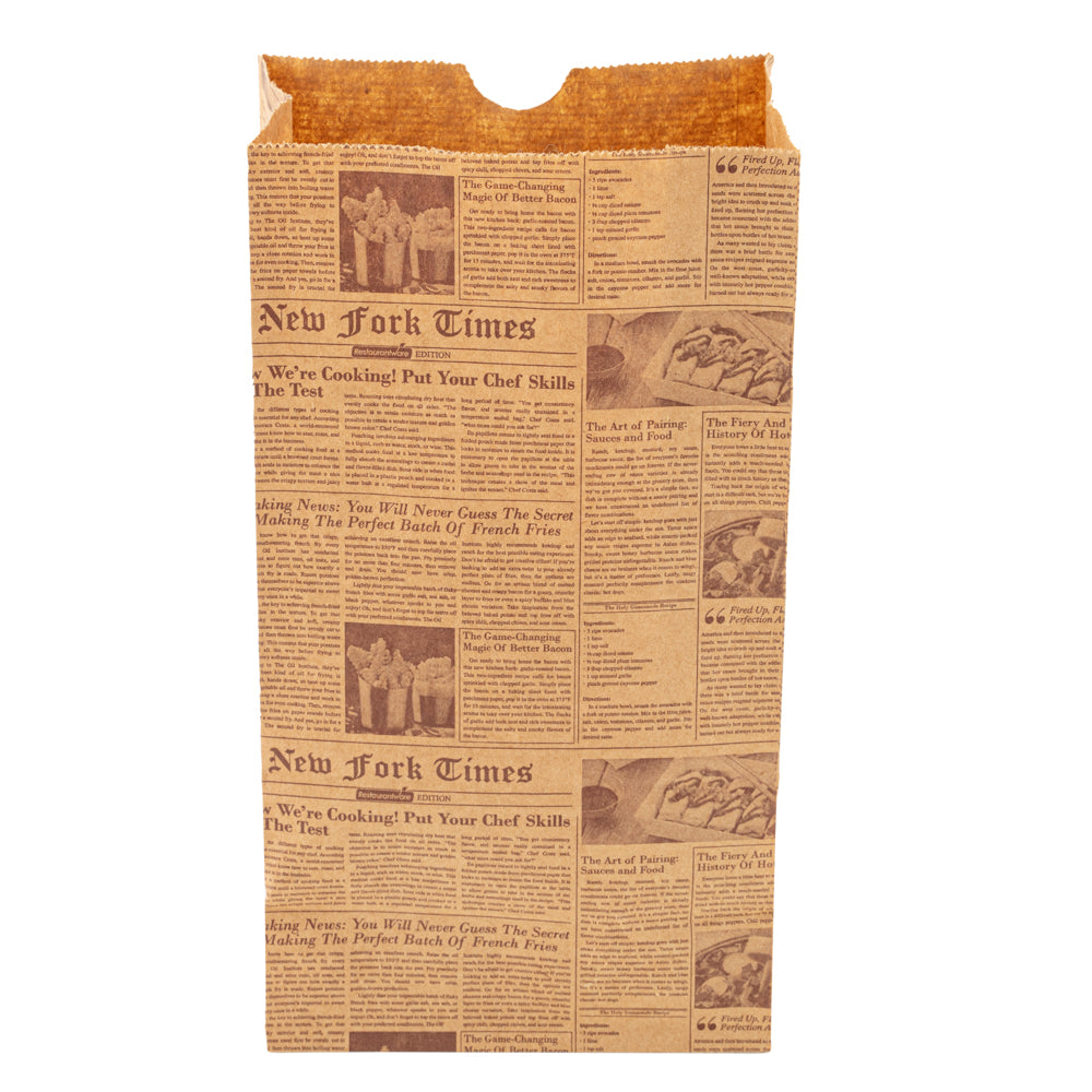 Bag Tek Kraft Newsprint Paper Bag - 4 lb - 5" x 3 1/4" x 9 1/2" - 100 count box