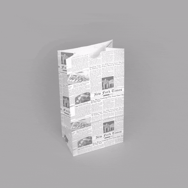 Bag Tek Newsprint Paper Bag - 4 lb - 5" x 3 1/4" x 9 1/2" - 100 count box