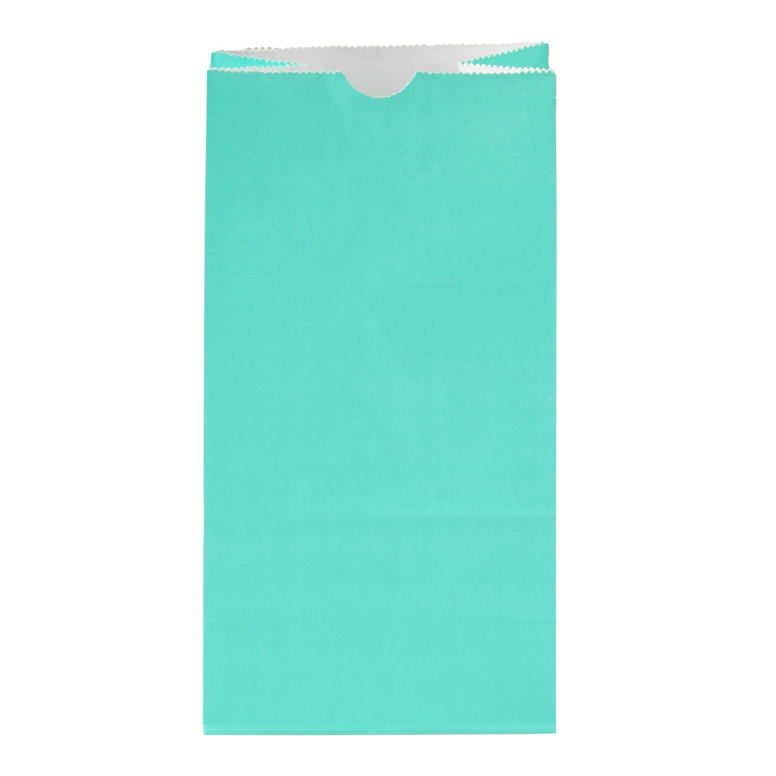 Bag Tek Turquoise Paper Bag - 4 lb - 5" x 3 1/4" x 9 1/2" - 100 count box